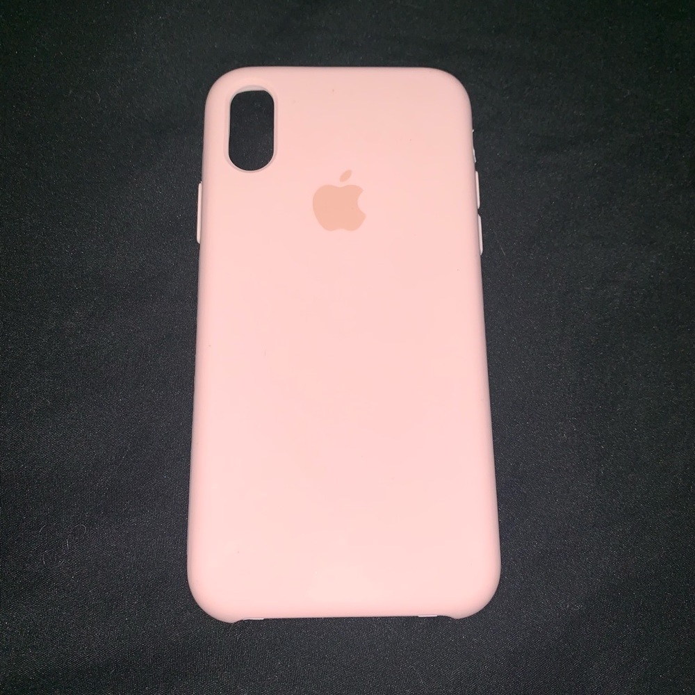 Pink Apple silicone case for iPhone X/Xs